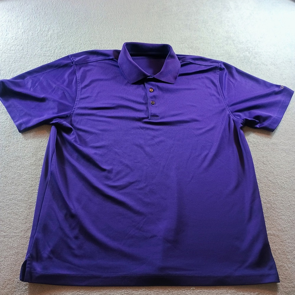IZOD Mens Performance Golf Polo Purple XL Moisture Wicking Shirt